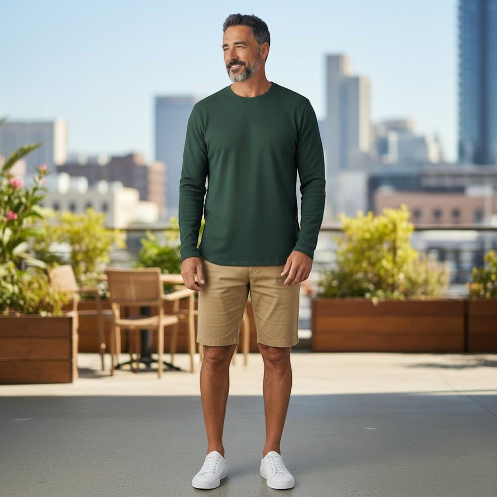 NovaMen Green Waffle Knit Thermal Shirt Mens XXL NWT